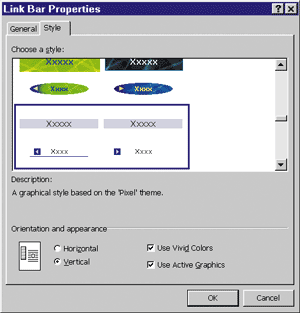 Figure 9 Link Bar with Graphical Style