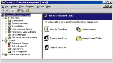 Figure 7 Console Taskpad for Computer Management