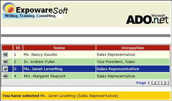 Figure 4 New Selection Displayed