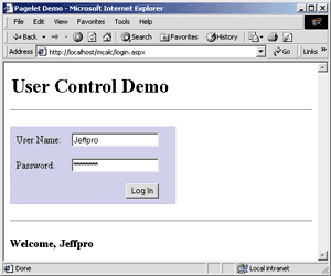 Figure 27 User Control Login Screen