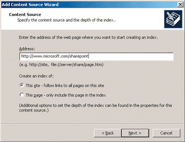 Figure 3 Specify Content Source