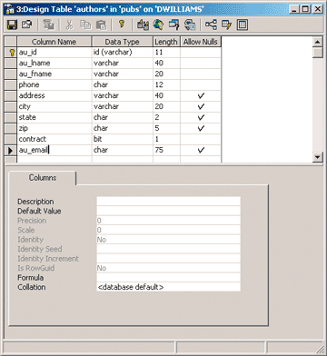 Figure 2 Adding an E-mail Field