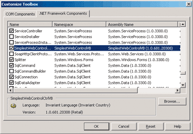 Figure 5 Adding a New Control to the Toolbox