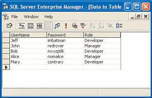 Figure 5 SQL Server Database