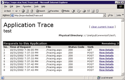 Figure 2 Viewing the Trace Viewer