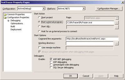 Figure 10 Setting Up MyTracer in Visual Studio .NET