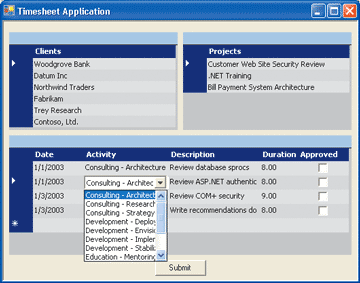 Figure 1 The Timesheet App