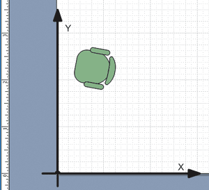 Figure 6 Chair Coordinates on a Page in Visio