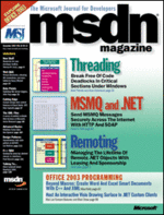 MSDN Magazine Issues from 2003 | Microsoft Learn