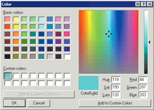Figure 1 Standard Color Selection in Windows