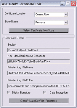 Figure 9 WSE Certificate Tool