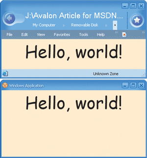 Figure 2 Hello World as a Page and a Program