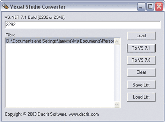 Figure 10 Visual Studio .NET Project Converter