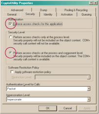 Figure 4 Set Security Level on COM+