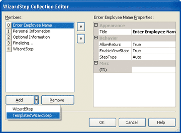 Figure 6 WizardStep Collection Editor
