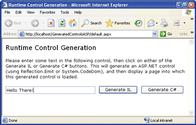Figure 7 Generating ASP.NET Controls