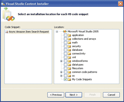Figure 7 Screen from the Visual Studio Content Installer