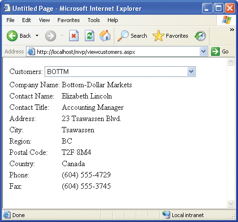 Figure 2 Customer Information