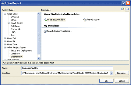Figure 4 Creating an Add-In Project