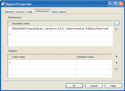 Figure 8 Referencing an Assembly in a Report