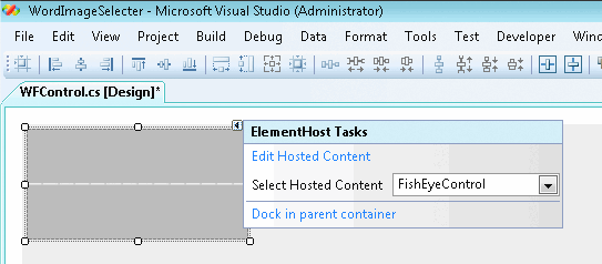 Figure 5 WPF Control Windows Forms Design Surface