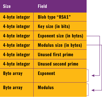 Figure 11 Memory Layout for Public Key Blob