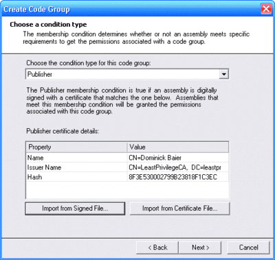 Figure 9 Assigning Permissions to a Publisher