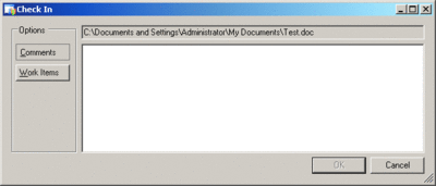 Figure 4 Modified Check-In Dialog with Comments Page