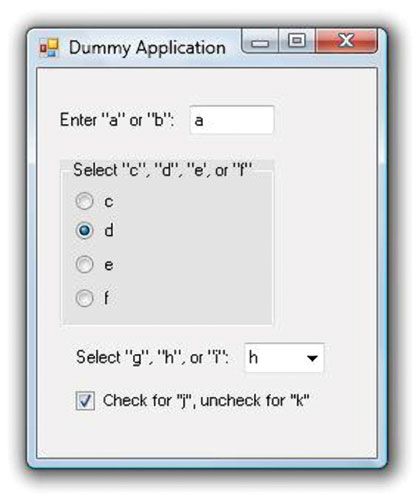 A Dummy Application with Four Input Parameters