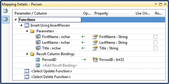 Figure 3 Mapping Stored Procedures to an Entity