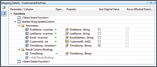 Figure 5 Mapping a Stored Procedure to an Entity Based on a View