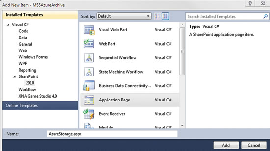 image: Adding a New Page in SharePoint 2010