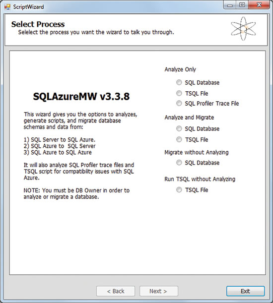 image: SQL Azure Migration Wizard