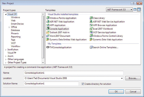 image: Starting a New Project with the TMConsoleApplication Template