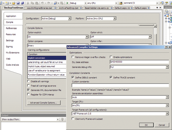 image: Changing the Desired Target Framework in Visual Studio 2008