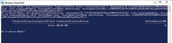 Figure 11 Changing Diagnostics Configuration from Windows PowerShell