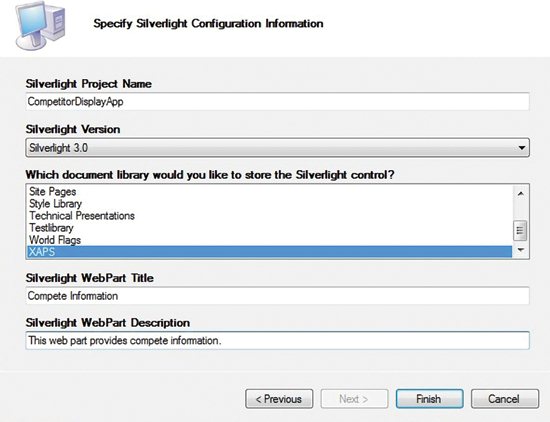 image: Configuring the Silverlight Web Part