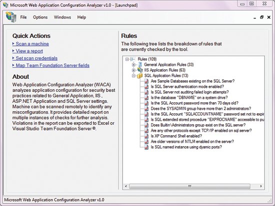 image: Web Application Configuration Analyzer Rules