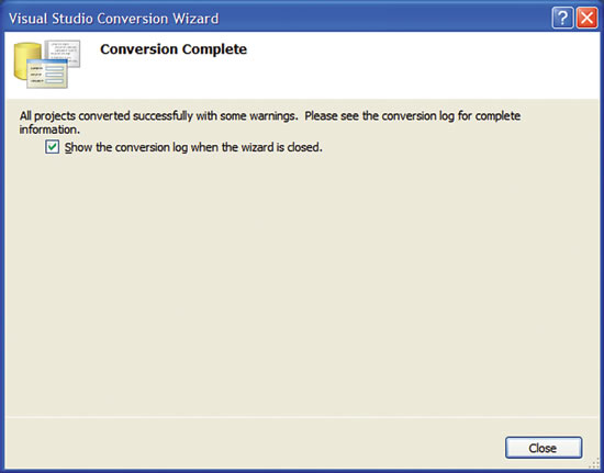 image: The Conversion Wizard Alerts You When the Conversion Is Complete