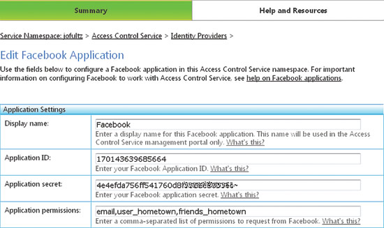 image: ACS Facebook Identity Provider Configuration