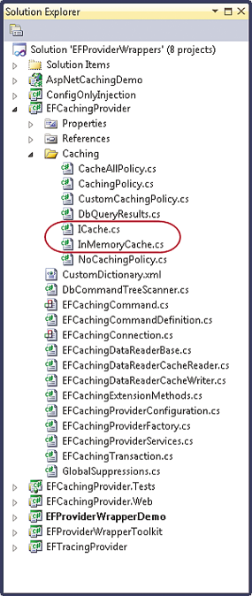 ICache and InMemoryCache Are Core Classes in the EFCachingProvider