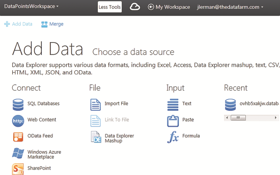 Options for Adding Data to a Mashup