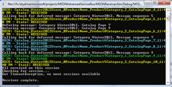 Execution of the MSDNReceiver project