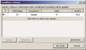 The Conditional Formatting Dialog in SharePoint Designer