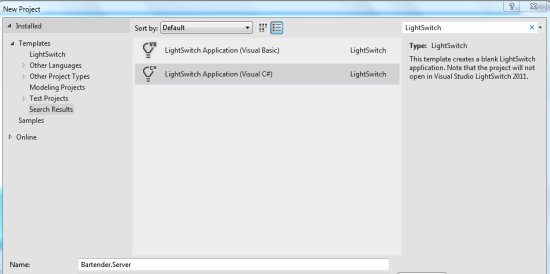 Creating a LightSwitch Application