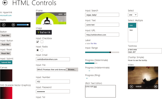 HTML5 Controls Available to Your Windows Store Apps Built with JavaScript