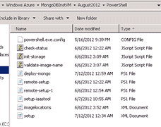 Deployment files from the MongoDB Installer for Azure deployment wizard