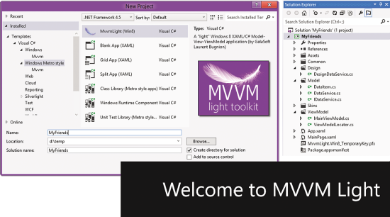 Creating the New MVVM Light Application