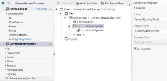 Screen to select an animal species (part 1)