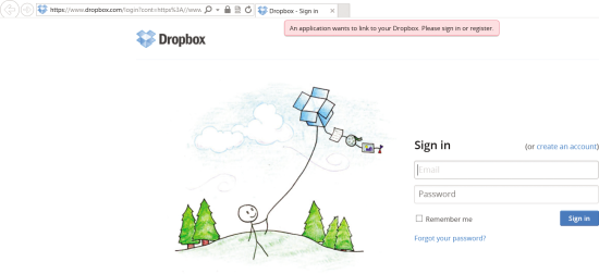 Logging in to Dropbox Using My Credentials Before Authorizing Application Access